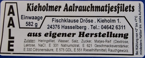 Der Aufkleber auf der Verpackung